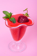 Sweet tasty fresh strawberry dessert. Studio Photo.