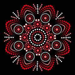 Aboriginal mandala dot painting - Vector illustration