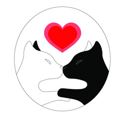 cute cats love each other despite the color of their fur