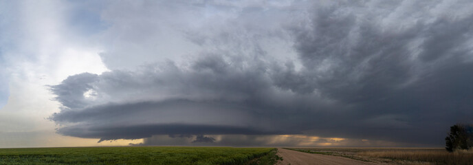 Storms on the Great Plains with Roads in backgrouns