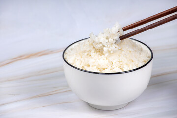 A bowl of white rice