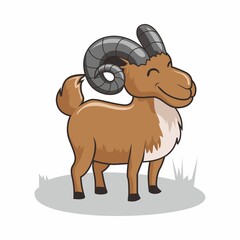 Urial Cartoon Isolated Arkars Illustration