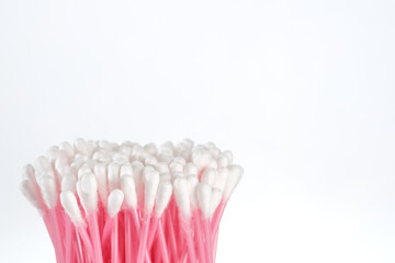 cotton buds on white background