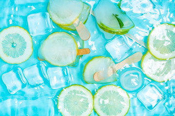 Summer cool lemon cold drink poster background