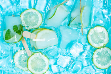 Summer cool lemon cold drink poster background