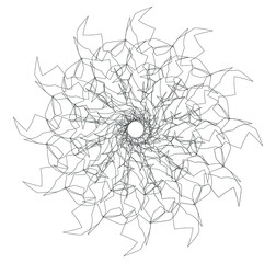 vector line art of round decorative fractal mandala 