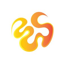 Vector logo abstract yellow design in eps 10. Simple template and ready to use.