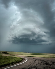 Storms on the Great Plains with Roads in backgrouns