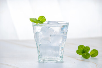 glass of water with mint