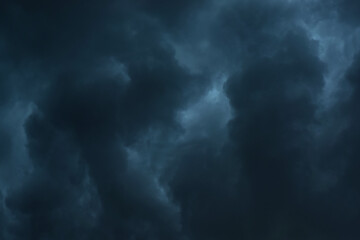 Naklejka na ściany i meble Black rain storm clouds background