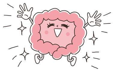 腸の健康 キャラクターのイラスト