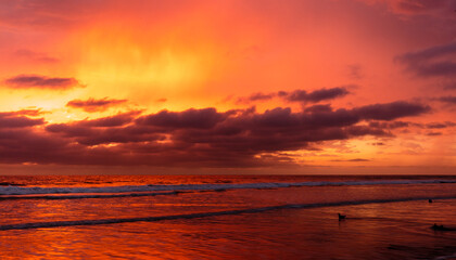 Sunset at the Torrey Pine beach, San Diego, California