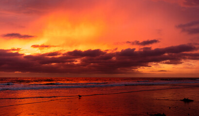 Plakat Sunset at the Torrey Pine beach, San Diego, California