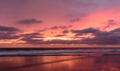 Sunset at the Torrey Pine beach, San Diego, California
