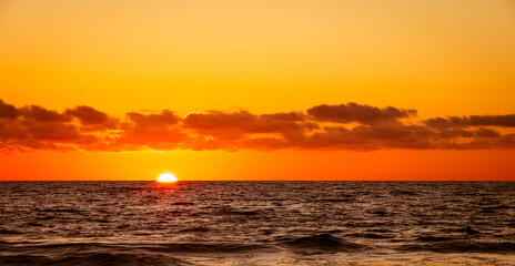 Sunset at the Torrey Pine beach, San Diego, California
