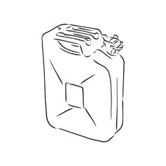 Vector Sketch Single Jerry Can, fuel canister, vector sketch illustration