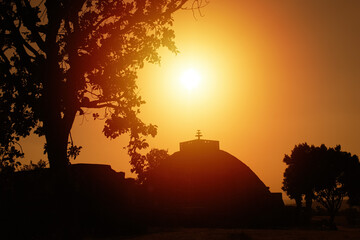 The Great Sanchi Stupa, Buddhist Architecture at sanchi, Madhya Pradesh, India