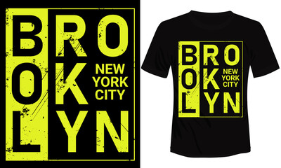 Retro style vector illustration of NYC Brooklyn t-shirt vector design, Colorful NYC t-shirt