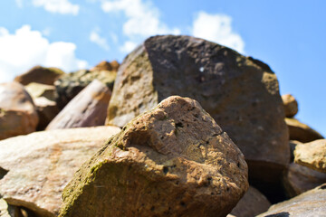 cobblestone surface in a pile of stones