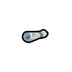 Rolled up newspaper vector icon. Isolated rolled newspaper illustration