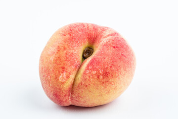A fresh fruit flat peach on white background