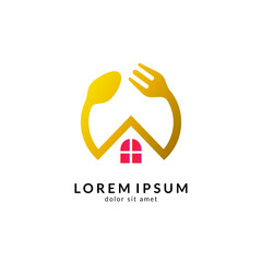 Kitchen, spoon and fork, dining restaurant, food and cafe logo vector. Culinary food symbol/icon design template