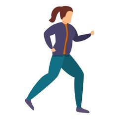 Fototapeta na wymiar Girl sport running icon. Cartoon of girl sport running vector icon for web design isolated on white background