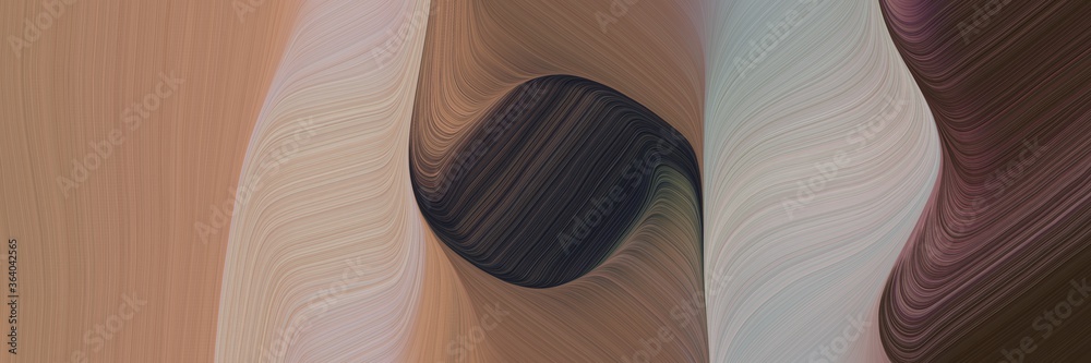 Poster flowing decorative curves header design with rosy brown, gray gray and very dark blue colors. can be