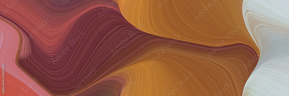 Poster futuristic colorful waves backdrop with sienna, silver and old mauve colors. can be used as header o
