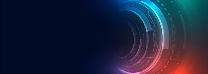 technology futuristic digital banner with hud element