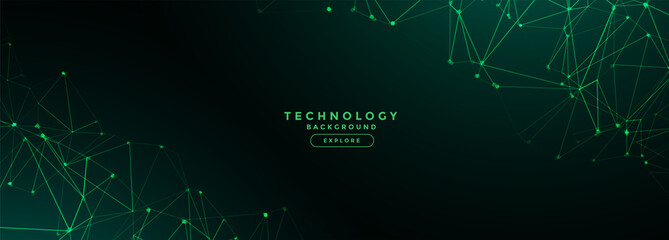 digital technology network lines mesh banner design