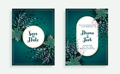 flourish save the date wedding invitation card template design