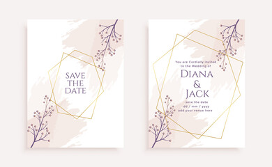 elegant flower wedding invitation card template design