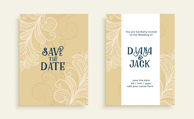 stylish save the date wedding invitation card design