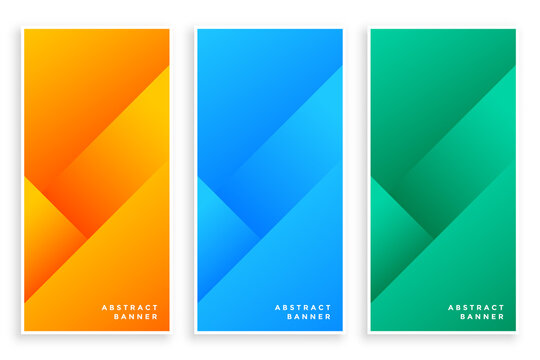 stylish modern abstract banners set of three