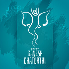 happy ganesh chaturthi blue festival poster design