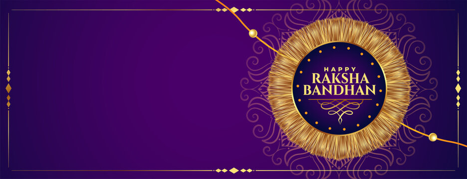 Happy Raksha Bandhan Golden Rakhi Festival Banner Design