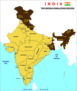 India Map With States And Capitals And Cities India Map Outline" Images – Browse 8 Stock Photos, Vectors, And Video |  Adobe Stock