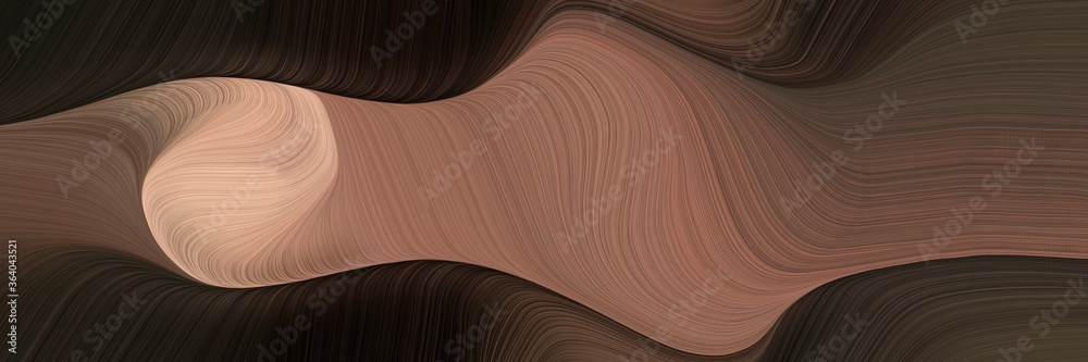 Poster futuristic decorative curves header design with very dark violet, very dark green and tan colors. ca
