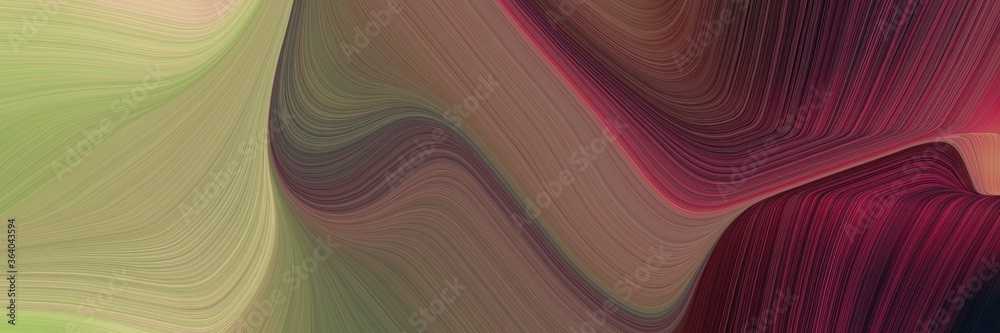 Poster flowing colorful waves header design with old mauve, dark khaki and tan colors. can be used as poster, card or background graphic