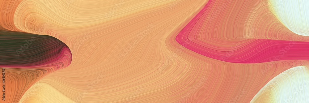 Poster creative decorative curves style with dark salmon, old mauve and beige colors. can be used as header