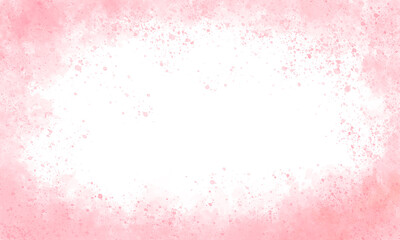 white light grunge background with pink paint on the sides, pink border of paints, hollow in the center. Cute for cards, banners, festive, romantic. - 364043721