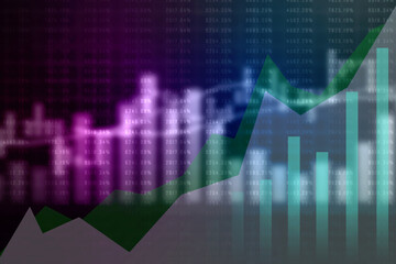 2d rendering Stock market online business concept. business Graph 
