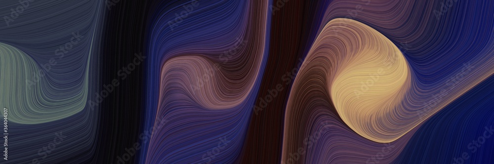 Poster flowing colorful waves backdrop with very dark blue, rosy brown and dim gray colors. can be used as 