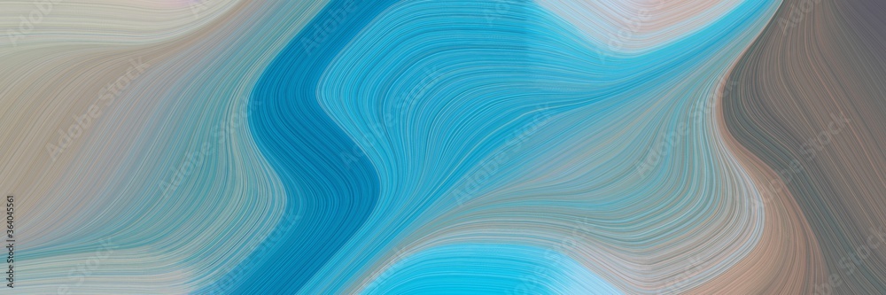Poster abstract colorful waves banner design with cadet blue, light slate gray and light sea green colors. 