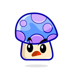 illustration vector mushroom cartoon character. cute vegetables concept. isolated on white background.