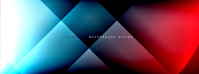 Vector abstract background - circle and cross on fluid gradient with shadows and light effects. Techno or business shiny design templates for text