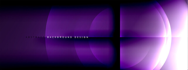 Vector abstract background - circle and cross on fluid gradient with shadows and light effects. Techno or business shiny design templates for text