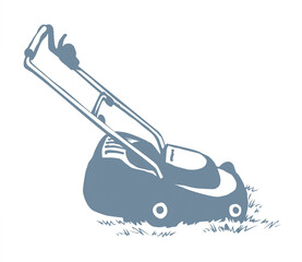 Fototapeta na wymiar Lawn mower. Vector drawing object