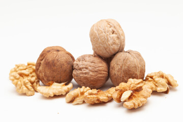 walnuts on a white background